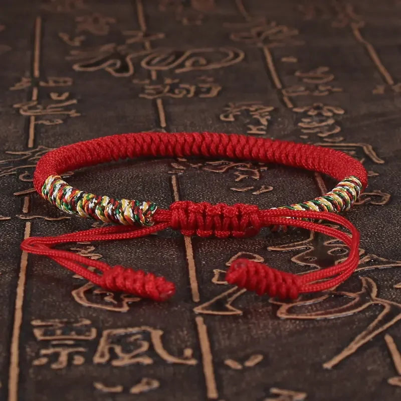 Tibetan Red Thread Bracelet of Spiritual Protection and Good Fortune